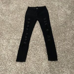 Black ripped jeans
